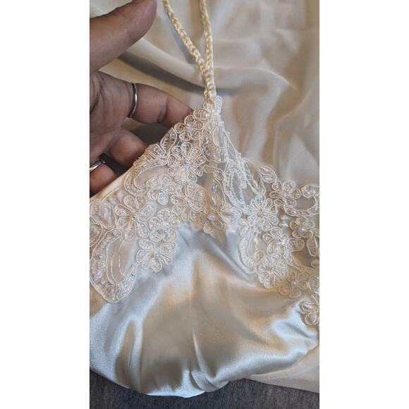 Linea Donatella Sheer White Chemise Nightgown Sz Medium Women's Tie Back Slip - Picture 6 of 10